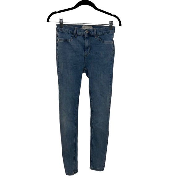 Free People Blue Denim High Rise Long and Lean Jean Skinny Jegging Size 26 Short - Picture 3 of 11